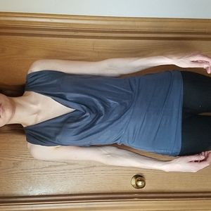 NWT Flounce XS Drapey Blue Sleeveless Racerback Top